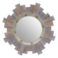 Wooden Wall Mirror with Nail Head | Sunburst