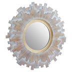 Multilevel Wooden Wall Mirror | Sunburst