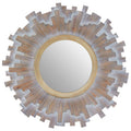 Multilevel Wooden Wall Mirror | Sunburst