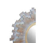 Multilevel Wooden Wall Mirror | Sunburst