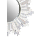 Grey and White Wooden Wall Mirror | Sunburst