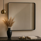 Matt Black Square Wall Mirror | Candi