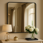 Matt Black Square Wall Mirror | Candi