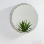 Small Round Wall Mirror with Silver Frame | Athena