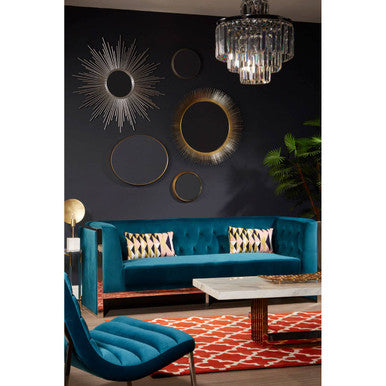 Small Round Wall Mirror with Silver Frame | Athena