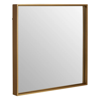 Medium Square Gold Finish Wall Mirror | Ando