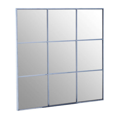 Grid Wall Mirror with Silver Finish Frame | Oriel