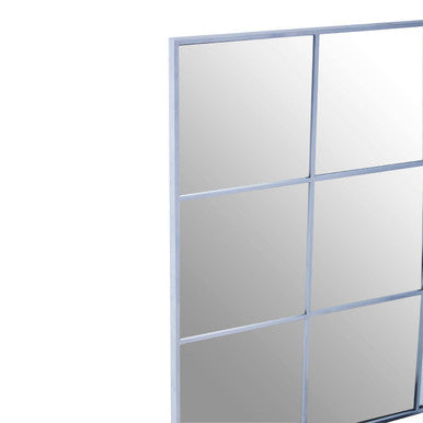Grid Wall Mirror with Silver Finish Frame | Oriel