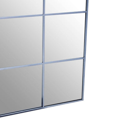 Grid Wall Mirror with Silver Finish Frame | Oriel