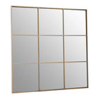 Grid Wall Mirror with Gold Finish Frame | Oriel