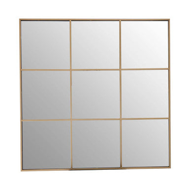 Grid Wall Mirror with Gold Finish Frame | Oriel
