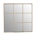 Grid Wall Mirror with Gold Finish Frame | Oriel