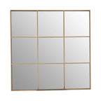 Grid Wall Mirror with Gold Finish Frame | Oriel