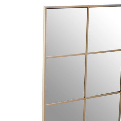 Grid Wall Mirror with Gold Finish Frame | Oriel