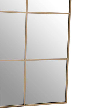 Grid Wall Mirror with Gold Finish Frame | Oriel