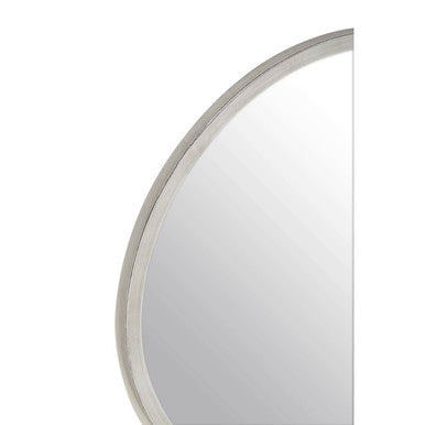 Small Antique Silver Round Wall Mirror | Saska
