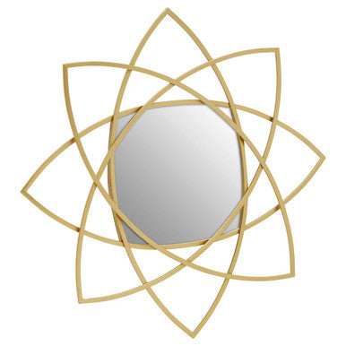 Gold Finish Geometric Wall Mirror | Farran