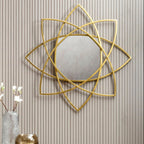 Gold Finish Geometric Wall Mirror | Farran