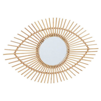 Natural Rattan Eye Shape Wall Mirror | Mataram