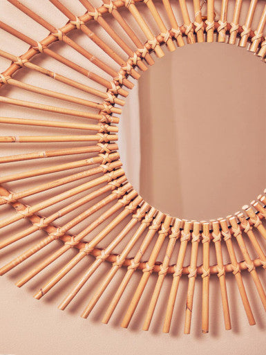 Natural Rattan Eye Shape Wall Mirror | Mataram