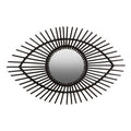 Black Natural Rattan Eye Shape Wall Mirror | Mataram