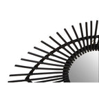 Mataram Black Natural Rattan Eye Shape Wall Mirror - Nest UK