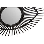 Mataram Black Natural Rattan Eye Shape Wall Mirror - Nest UK