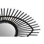 Mataram Black Natural Rattan Eye Shape Wall Mirror - Nest UK