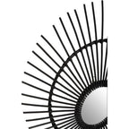 Black Natural Rattan Wall Mirror | Mataram