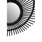 Black Natural Rattan Wall Mirror | Mataram