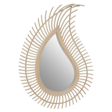 Teardrop Natural Rattan Wall Mirror | Mataram