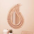 Teardrop Natural Rattan Wall Mirror | Mataram