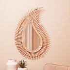 Teardrop Natural Rattan Wall Mirror | Mataram