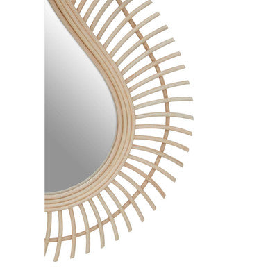 Teardrop Natural Rattan Wall Mirror | Mataram