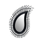 Teardrop Black Natural Rattan Wall Mirror | Mataram