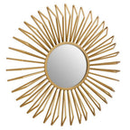 Gold Finish 3D Sunburst Metal Wall Mirror | Matera