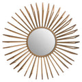 Gold Finish 3D Sunburst Metal Wall Mirror | Matera