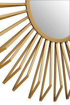 Gold Finish 3D Sunburst Metal Wall Mirror | Matera