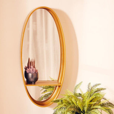 Gold Oval Wall Mirror | Avento