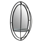 Oval Shelved Black Wall Mirror | Avento