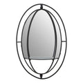 Oval Shelved Black Wall Mirror | Avento