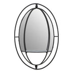 Oval Shelved Black Wall Mirror | Avento