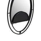 Oval Shelved Black Wall Mirror | Avento