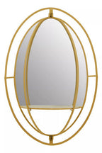 Oval Shelved Gold Wall Mirror | Avento