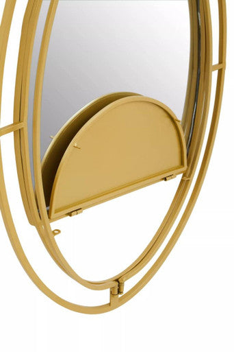Oval Shelved Gold Wall Mirror | Avento