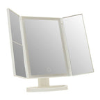 Tri Fold White LED Table Mirror | Cassini