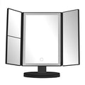 Tri Fold Black LED Table Mirror | Cassini