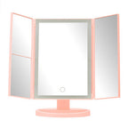 Tri Fold Pink LED Table Mirror | Cassini