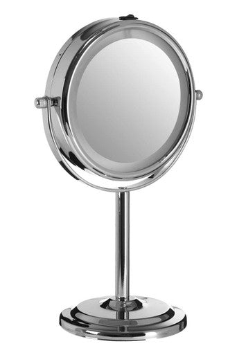 Chrome Finish LED Table Mirror | Cassini