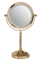 Gold Finish LED Large Table Mirror | Cassini